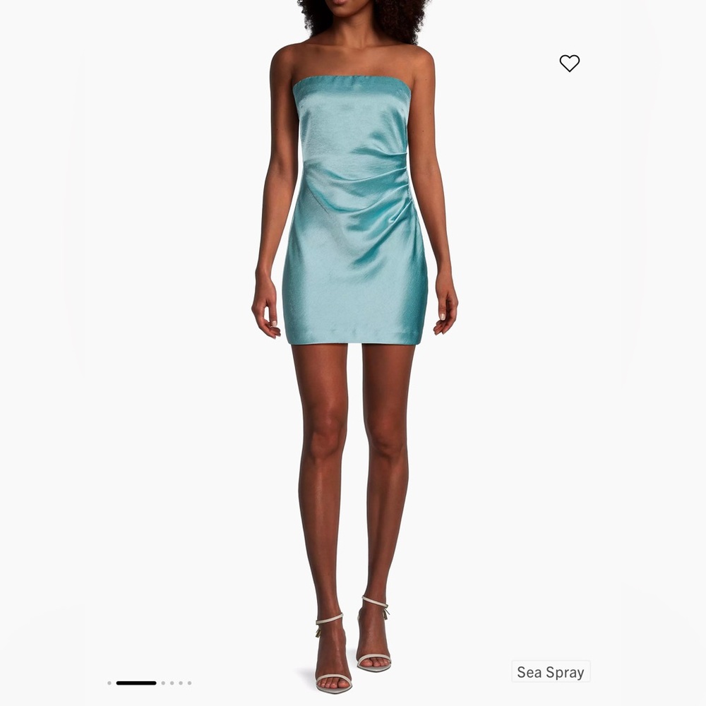 Bec & Bridge Symone Satin Strapless Minidress in Sea Spray Size 8